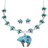Native American Mesa Design Silver Bear Link Necklace Set PS64231